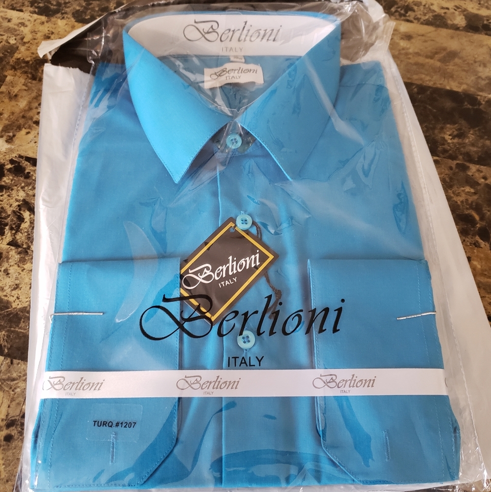 Men's turquoise button up